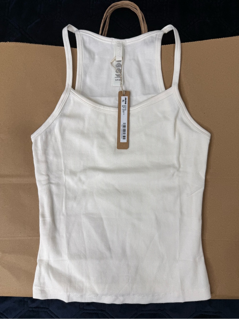 SKIMS White Ribbed Tank Top